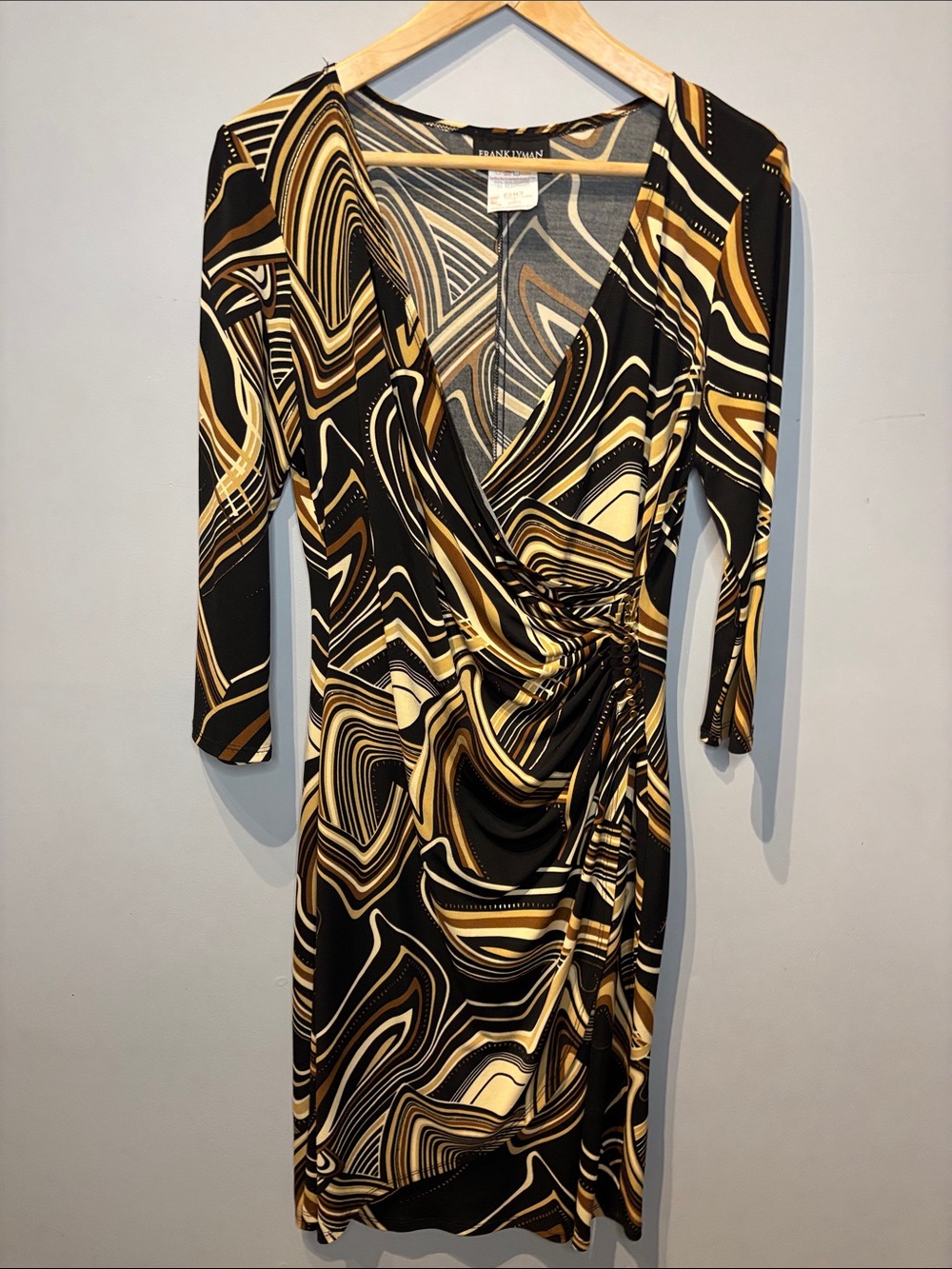 Vintage Frank Lyman Vintage Retro Abstract Print Stretchy Dress - Picture 2 of 6